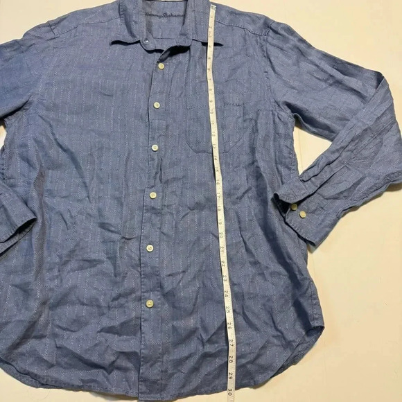 Tommy Bahama Men's Blue 100% Linen Button Down Shirt Casual Beach Vacation Sz M - Picture 6 of 7